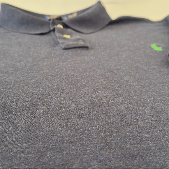Ralph Lauren Polo Shirt Navy with Green Logo - Picture 2 of 8